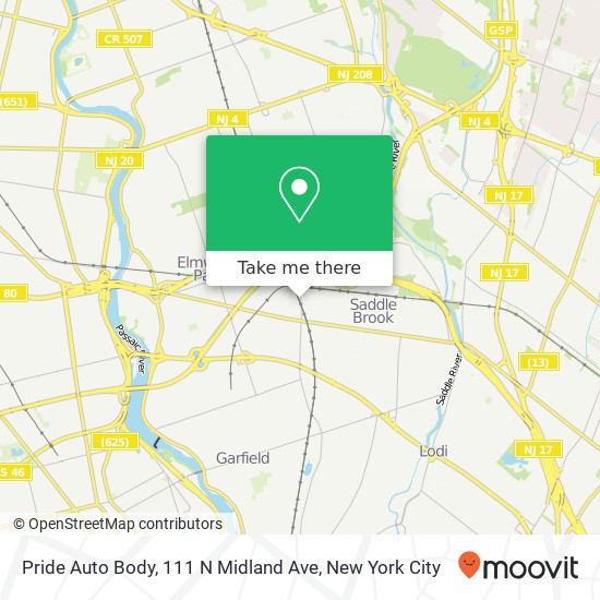 Mapa de Pride Auto Body, 111 N Midland Ave