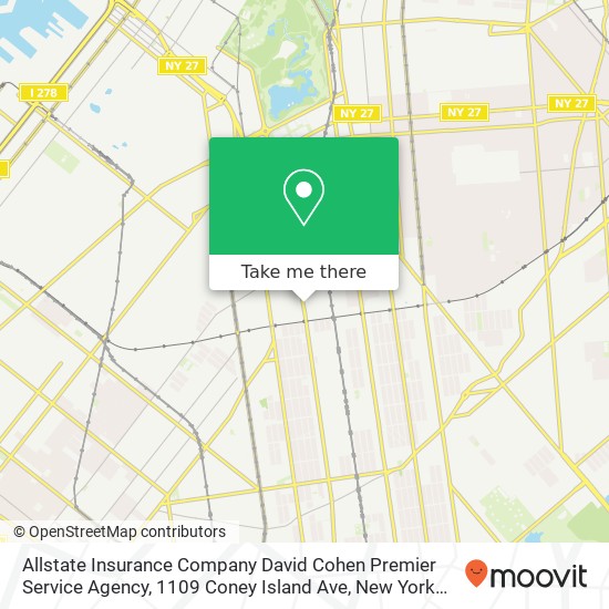 Allstate Insurance Company David Cohen Premier Service Agency, 1109 Coney Island Ave map