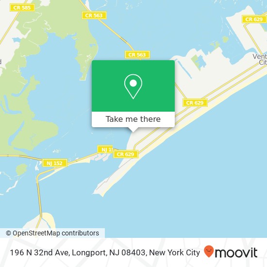 Mapa de 196 N 32nd Ave, Longport, NJ 08403