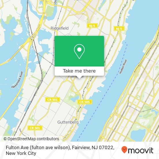 Mapa de Fulton Ave (fulton ave wilson), Fairview, NJ 07022