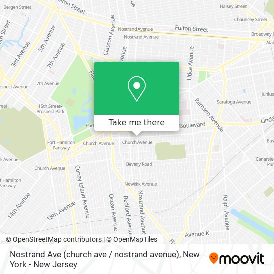 Nostrand Ave (church ave / nostrand avenue) map