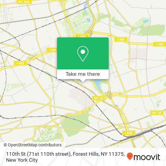 Mapa de 110th St (71st 110th street), Forest Hills, NY 11375