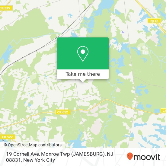 19 Cornell Ave, Monroe Twp (JAMESBURG), NJ 08831 map