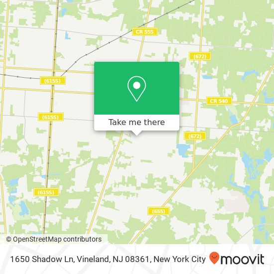 Mapa de 1650 Shadow Ln, Vineland, NJ 08361