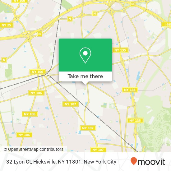 Mapa de 32 Lyon Ct, Hicksville, NY 11801
