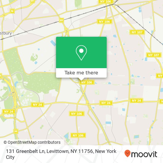 Mapa de 131 Greenbelt Ln, Levittown, NY 11756
