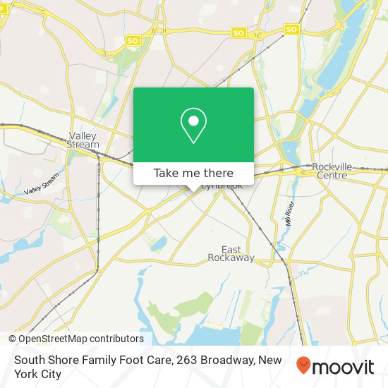 Mapa de South Shore Family Foot Care, 263 Broadway