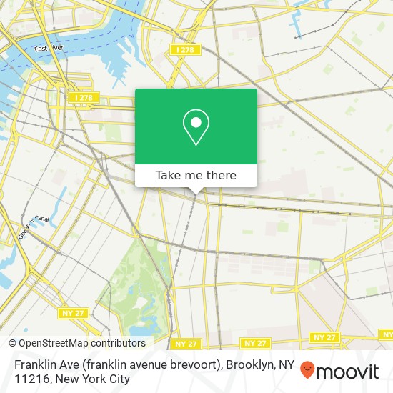 Mapa de Franklin Ave (franklin avenue brevoort), Brooklyn, NY 11216