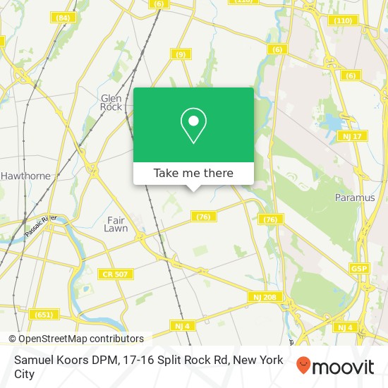 Samuel Koors DPM, 17-16 Split Rock Rd map