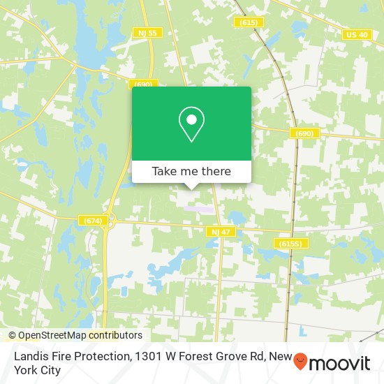 Landis Fire Protection, 1301 W Forest Grove Rd map