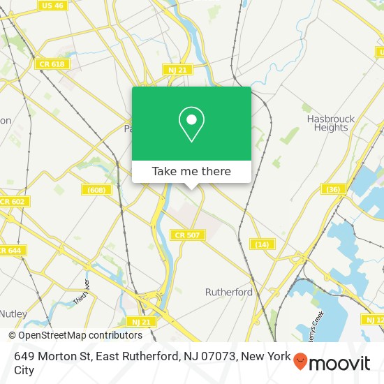 Mapa de 649 Morton St, East Rutherford, NJ 07073