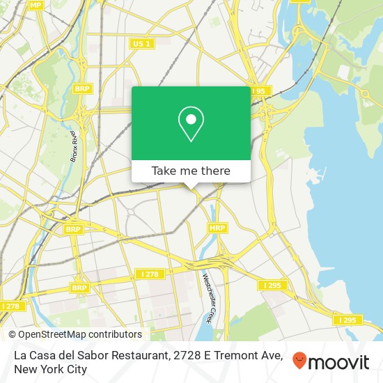 La Casa del Sabor Restaurant, 2728 E Tremont Ave map
