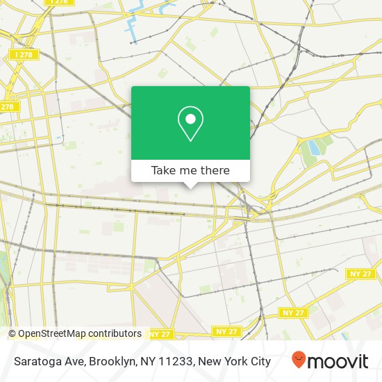 Mapa de Saratoga Ave, Brooklyn, NY 11233
