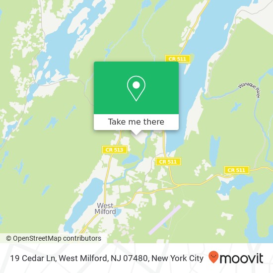 Mapa de 19 Cedar Ln, West Milford, NJ 07480