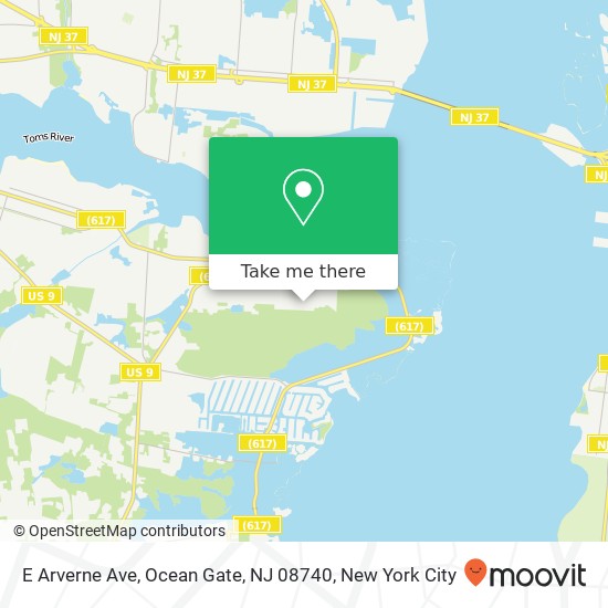 Mapa de E Arverne Ave, Ocean Gate, NJ 08740