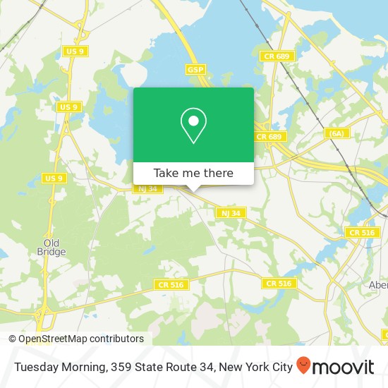 Mapa de Tuesday Morning, 359 State Route 34