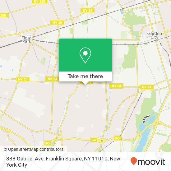 Mapa de 888 Gabriel Ave, Franklin Square, NY 11010
