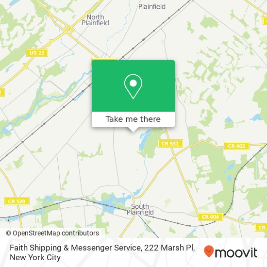 Mapa de Faith Shipping & Messenger Service, 222 Marsh Pl