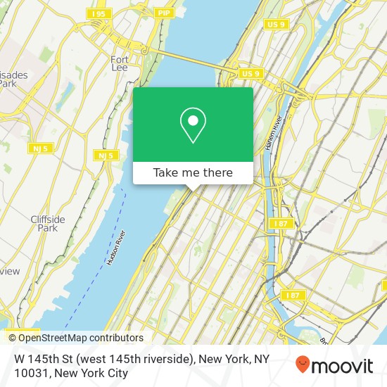 W 145th St (west 145th riverside), New York, NY 10031 map