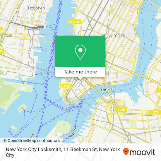 Mapa de New York City Locksmith, 11 Beekman St
