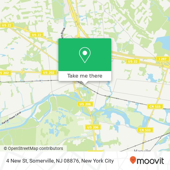 Mapa de 4 New St, Somerville, NJ 08876