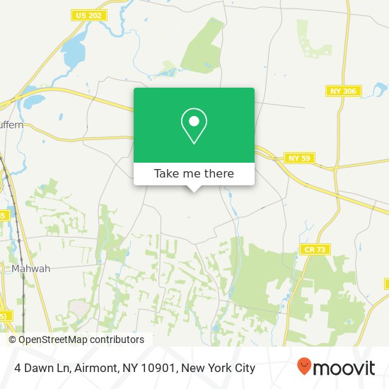 Mapa de 4 Dawn Ln, Airmont, NY 10901