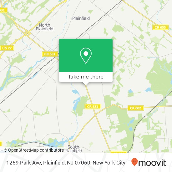 Mapa de 1259 Park Ave, Plainfield, NJ 07060