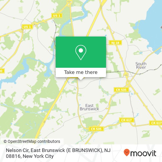 Nelson Cir, East Brunswick (E BRUNSWICK), NJ 08816 map