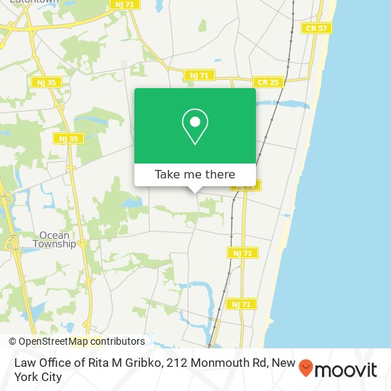 Mapa de Law Office of Rita M Gribko, 212 Monmouth Rd