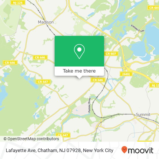 Lafayette Ave, Chatham, NJ 07928 map