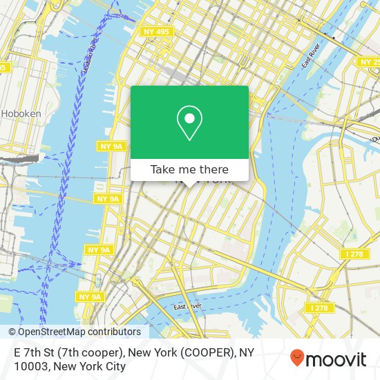 Mapa de E 7th St (7th cooper), New York (COOPER), NY 10003