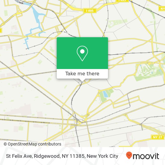 Mapa de St Felix Ave, Ridgewood, NY 11385