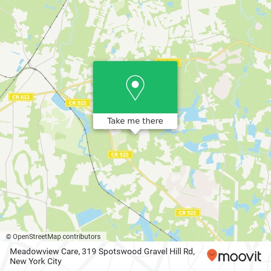 Mapa de Meadowview Care, 319 Spotswood Gravel Hill Rd