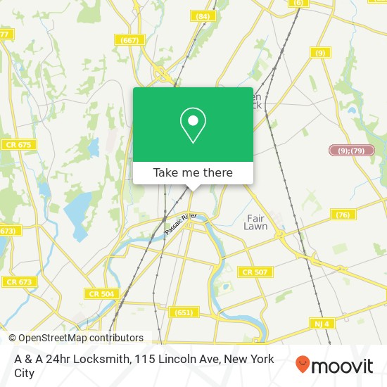 A & A 24hr Locksmith, 115 Lincoln Ave map