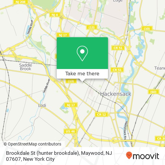 Mapa de Brookdale St (hunter brookdale), Maywood, NJ 07607