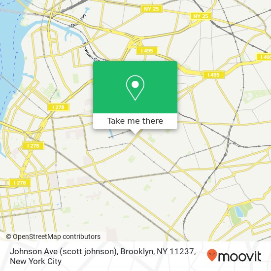 Mapa de Johnson Ave (scott johnson), Brooklyn, NY 11237