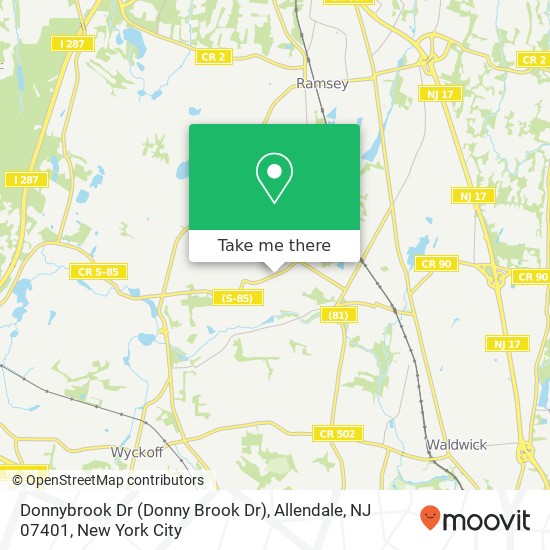 Mapa de Donnybrook Dr (Donny Brook Dr), Allendale, NJ 07401