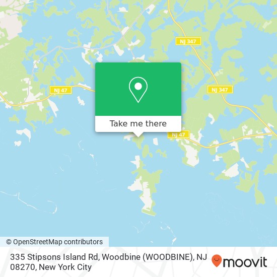 Mapa de 335 Stipsons Island Rd, Woodbine (WOODBINE), NJ 08270