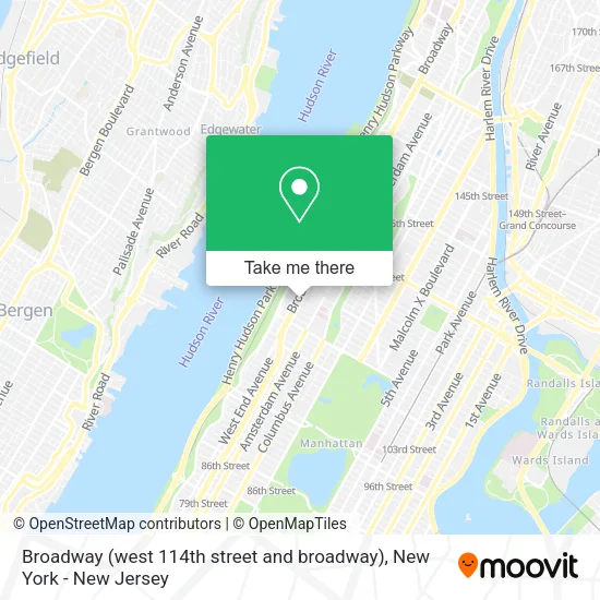 Broadway (west 114th street and broadway) map