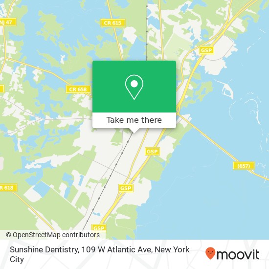 Mapa de Sunshine Dentistry, 109 W Atlantic Ave