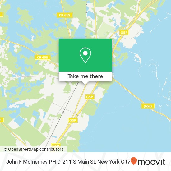 Mapa de John F McInerney PH D, 211 S Main St