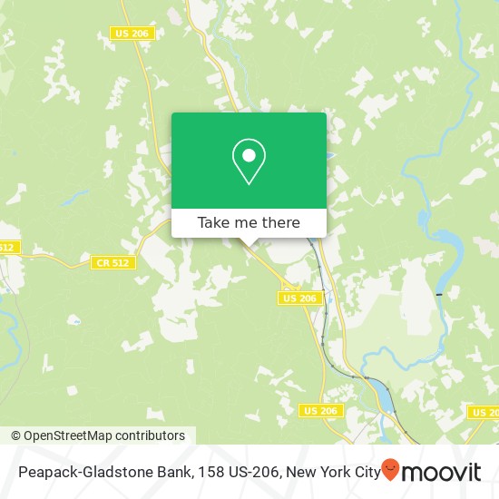 Peapack-Gladstone Bank, 158 US-206 map