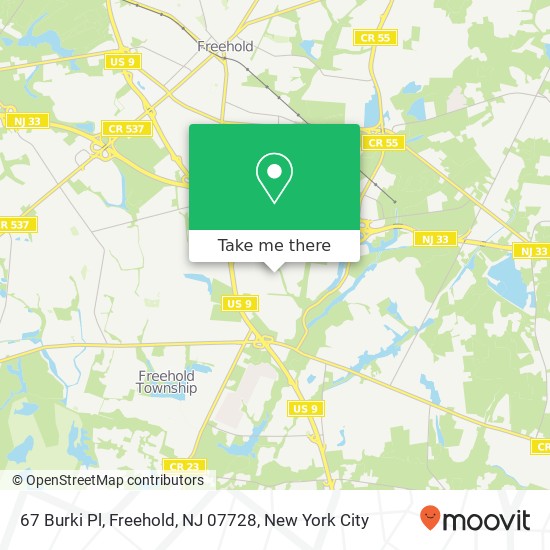 Mapa de 67 Burki Pl, Freehold, NJ 07728