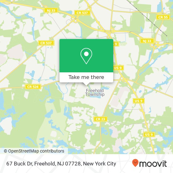 Mapa de 67 Buck Dr, Freehold, NJ 07728