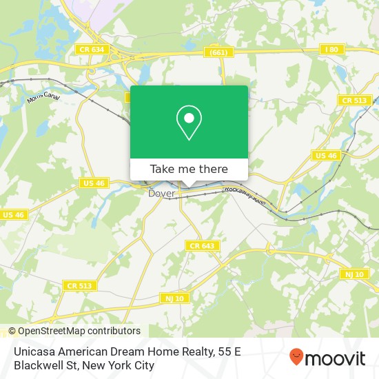 Mapa de Unicasa American Dream Home Realty, 55 E Blackwell St
