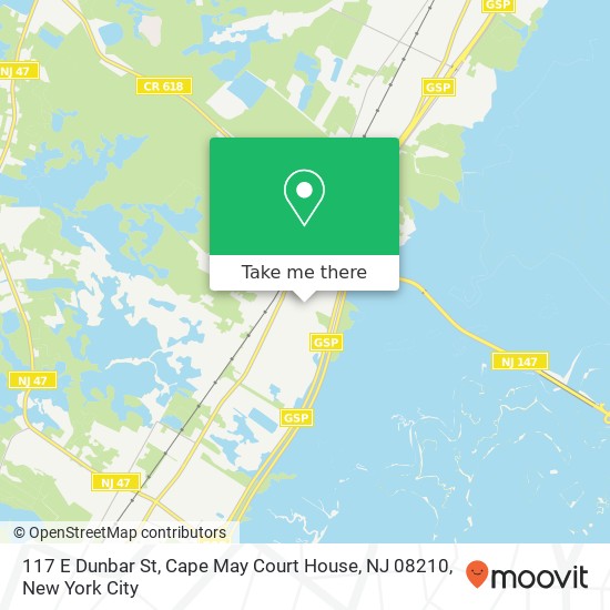 117 E Dunbar St, Cape May Court House, NJ 08210 map