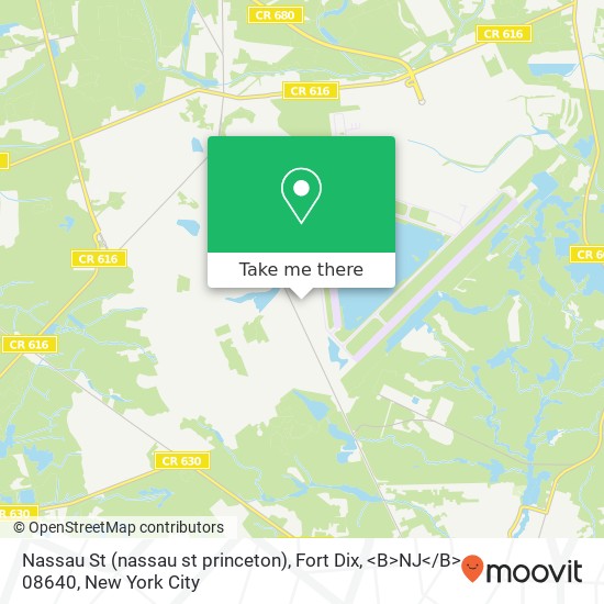 Mapa de Nassau St (nassau st princeton), Fort Dix, <B>NJ< / B> 08640