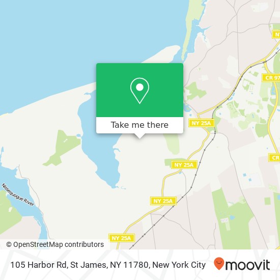 Mapa de 105 Harbor Rd, St James, NY 11780