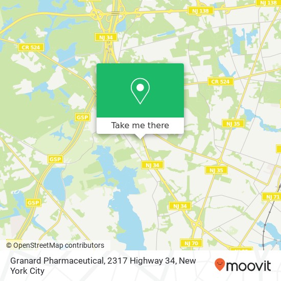Granard Pharmaceutical, 2317 Highway 34 map