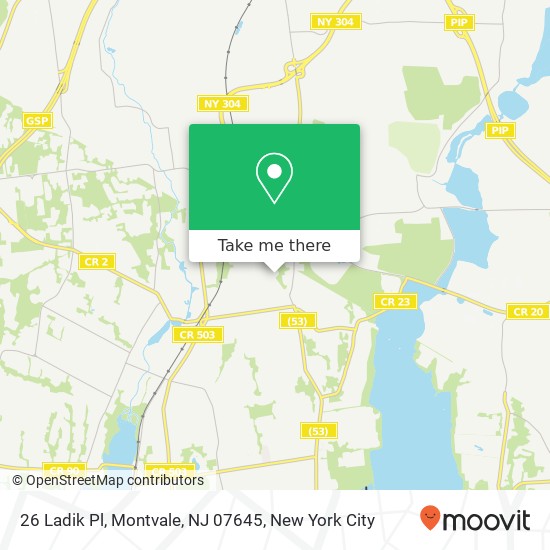 Mapa de 26 Ladik Pl, Montvale, NJ 07645